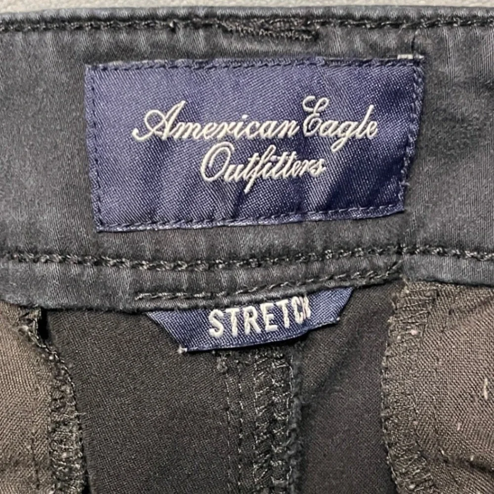 American Eagle‎ Black Shorts Rolled Cuff Casual Sz 6 Festival Stretch Minimalist
